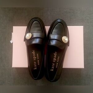 Kate Spade crystal-embellished leather loafers